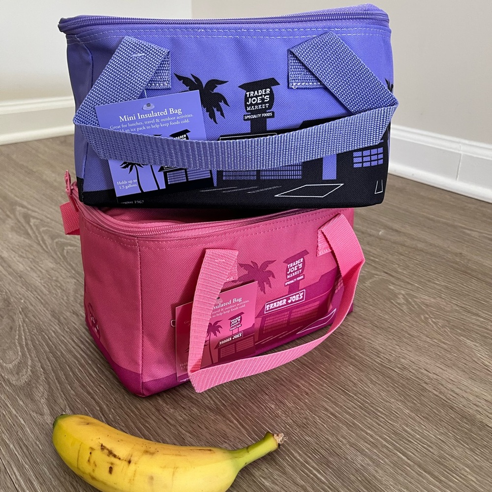 Trader Joe's Mini Insulated Bags - Purple and Pink